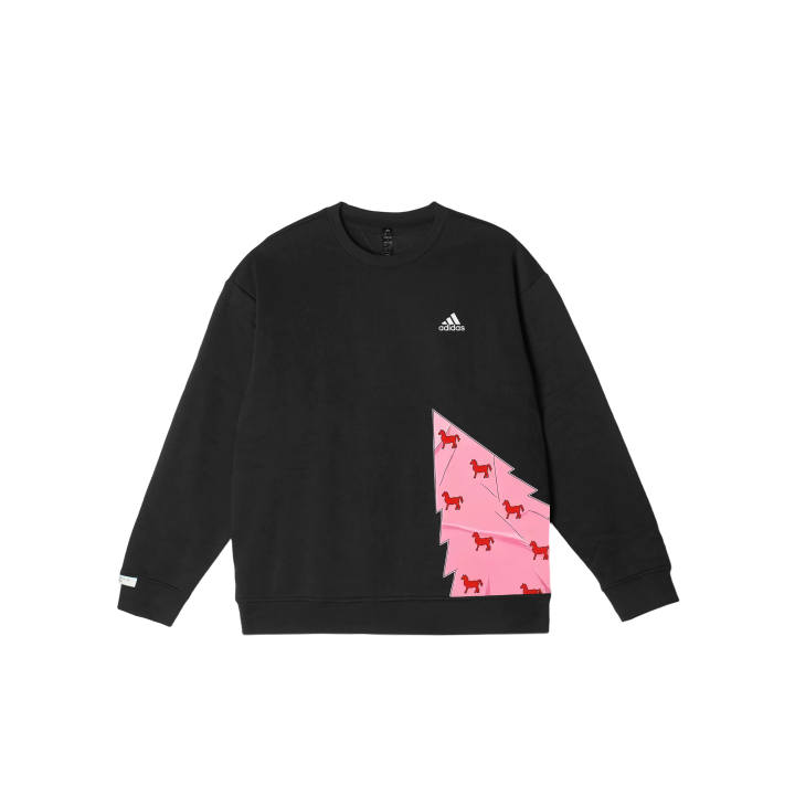 Adidas Adidas LABEL Sweatshirts Unisex Black Crew Neck Moderate Regular