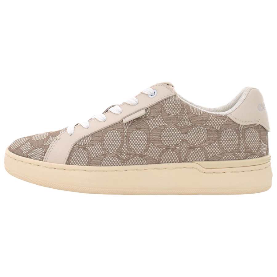 COACH Lowline Leather Low top Stylish Skateboarding Shoes Women's Gray