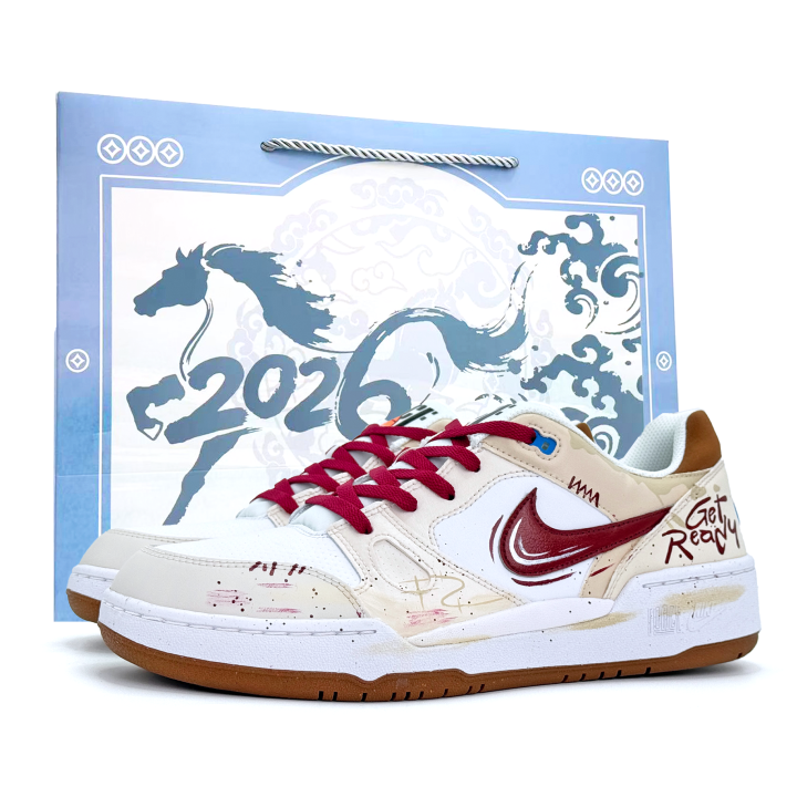 Nike Nike Full Force Luck On Your Side Abrasion Resistant Abrasion Resistant Low top Skateboard Shoes Men's Red Brown New
