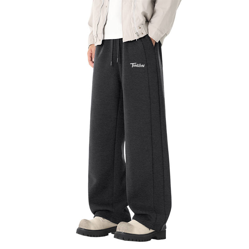 Tonlion Casual Pants Unisex Moderate Straight Fit Pants