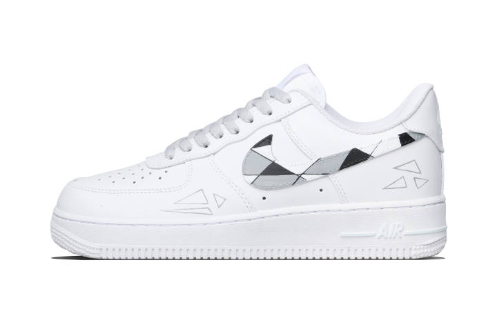 Nike Nike Air Force 1 Black White Gray Cow Leather Abrasion Resistant Low top Skateboard Shoes Unisex Gray