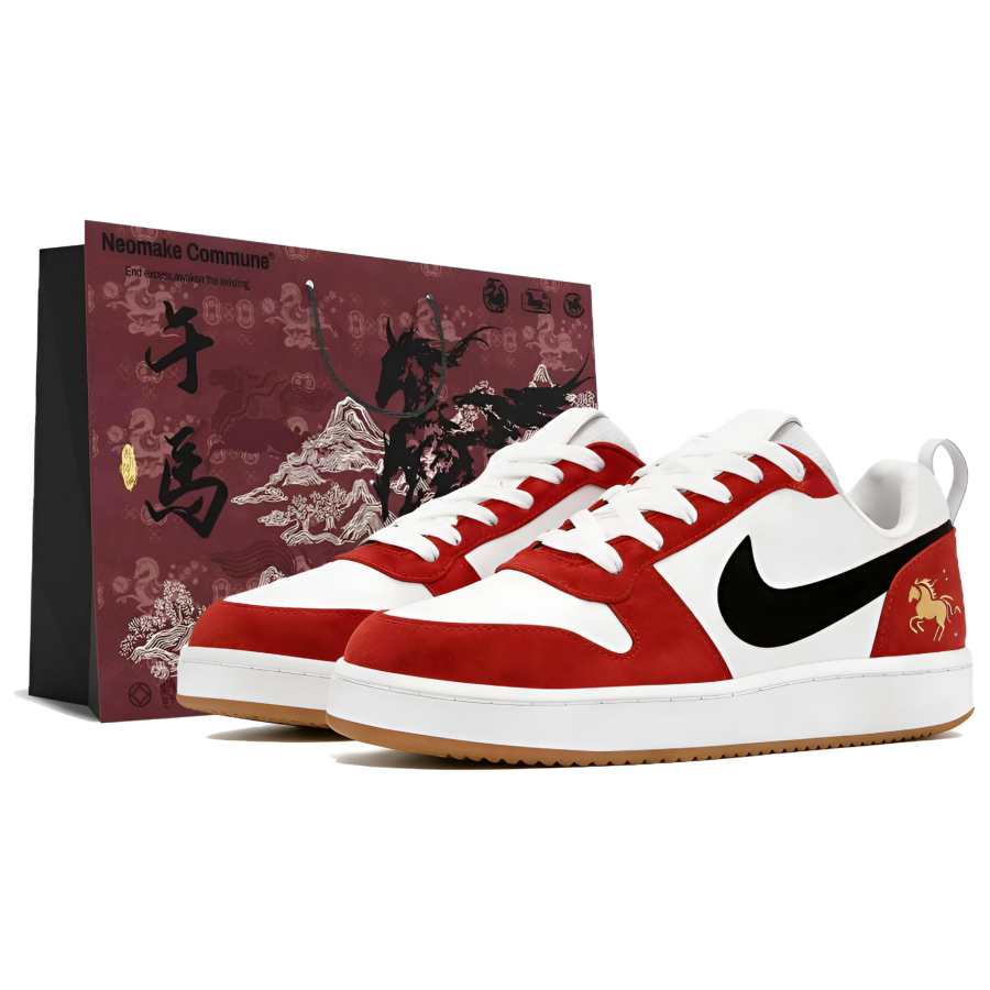 Nike Nike Court Borough Wear resistant And Lightweight Low top Skateboard Shoes Unisex China Red