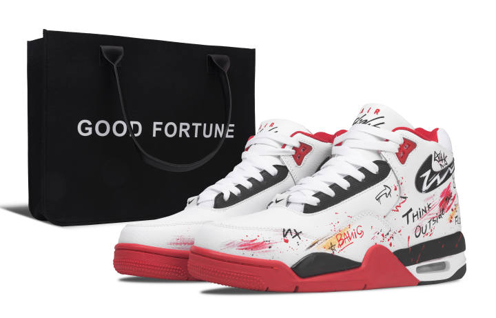 Nike Nike Flight Legacy Graffiti, Shopping Bag Slip Resistant Mid top Vintage Basketball Shoes Unisex