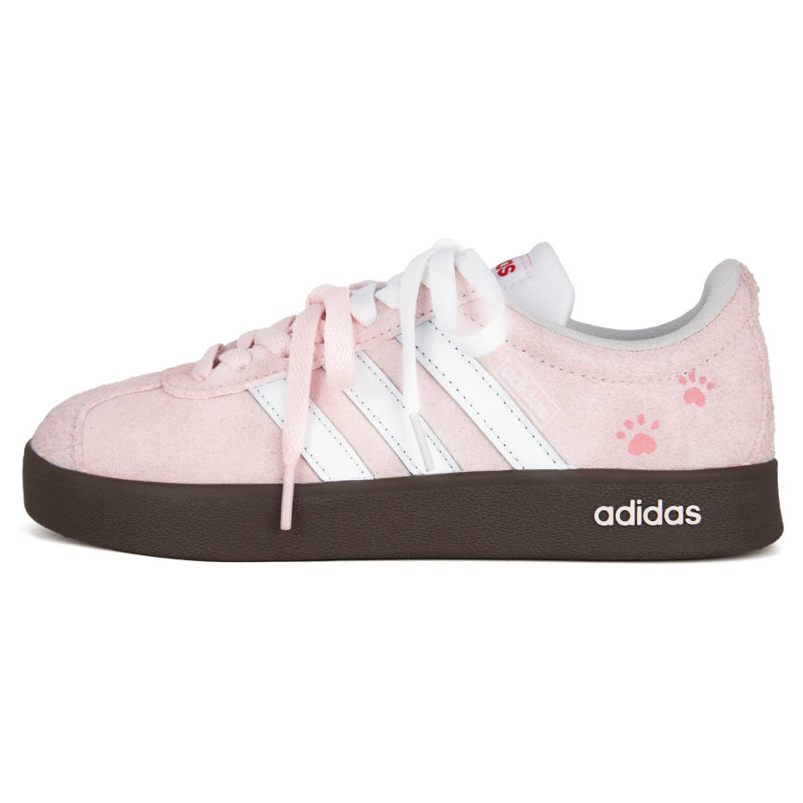 Adidas Adidas VL COURT 2.0 Meow Girl Abrasion Resistant Abrasion Resistant Low top Skateboard Shoes Unisex Light Pink