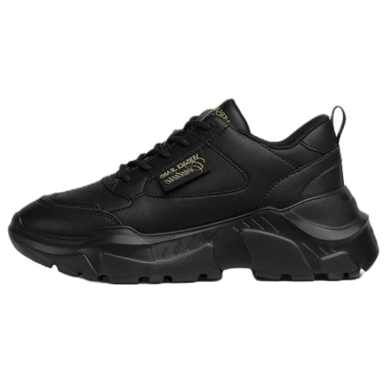 VERSACE JEANS COUTURE Cow Split Leather Low top Casual Shoes Women's Black