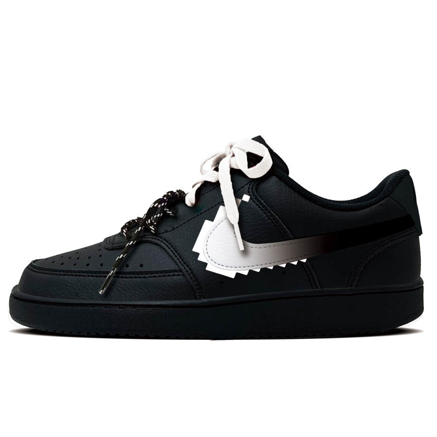 Nike Nike Court Vision 1 Twin Saw Teeth Abrasion Resistant Low top Skateboard Shoes Men's Black White