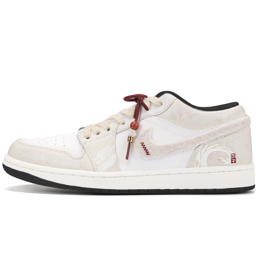 Jordan Jordan Air Jordan 1 Jade Dragon Prince White Dragon Horse Leather Abrasion Resistant Slip Resistant