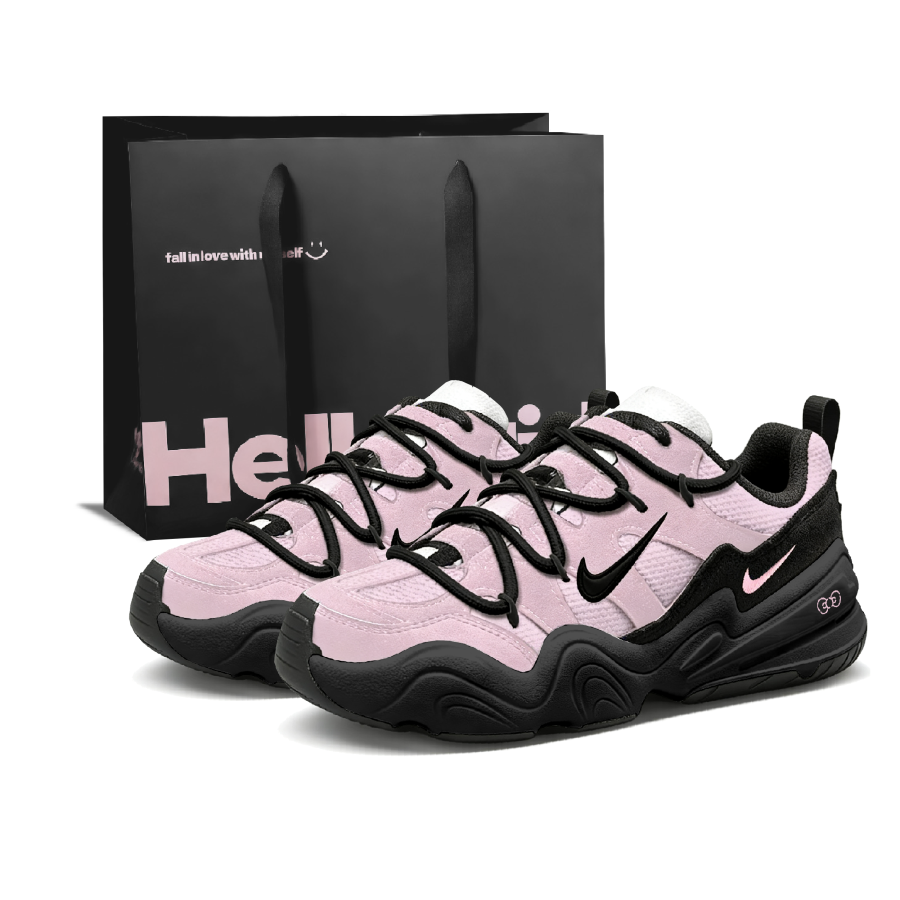 Nike Nike Tech Hera Pink Cool Girl Slip Resistant Low top Chunky Sneakers Women's Black Pink