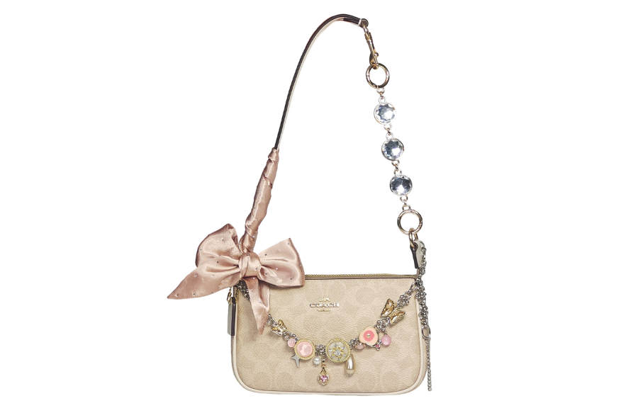 COACH COACH Artificial Leather Shoulder Bag Small Women's Sand & Chalk White