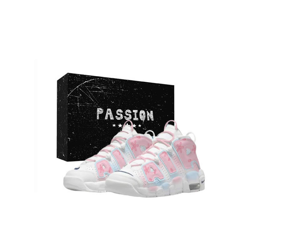 Nike Nike Air More Uptempo White Pink Sneakers Cushioning Abrasion Resistant Cushioning, Wear Resistant Mid top