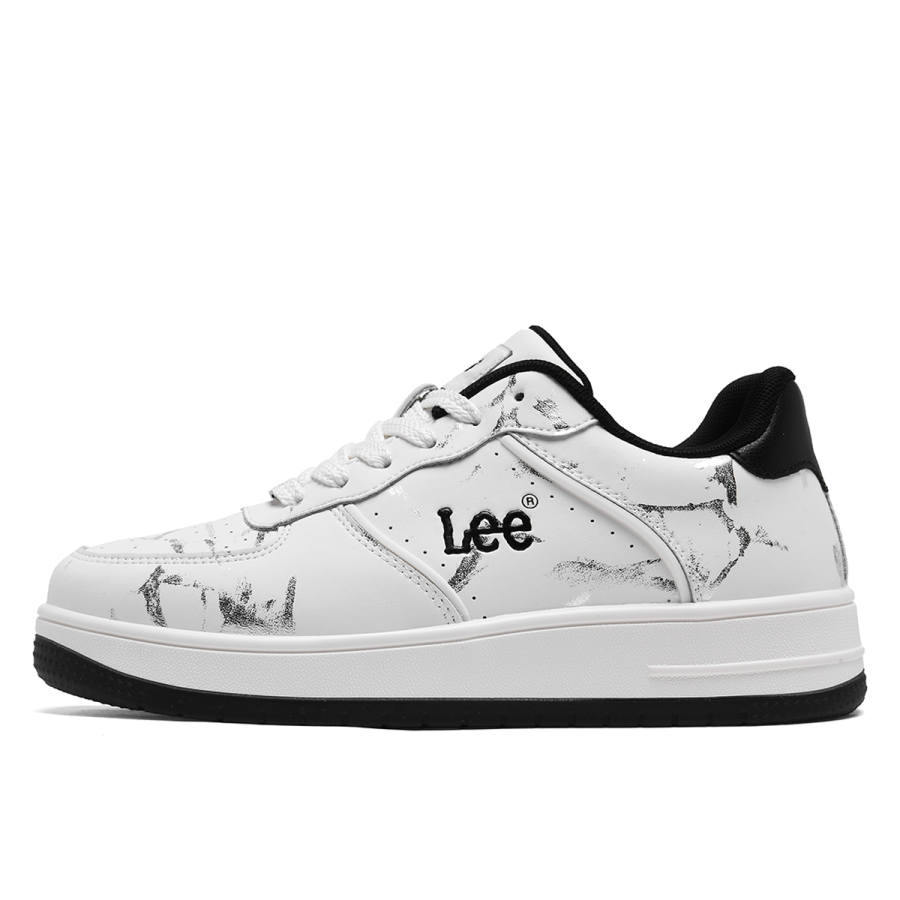 Lee Lee Casual Shoes Men's Low Top Light Beige/Black White