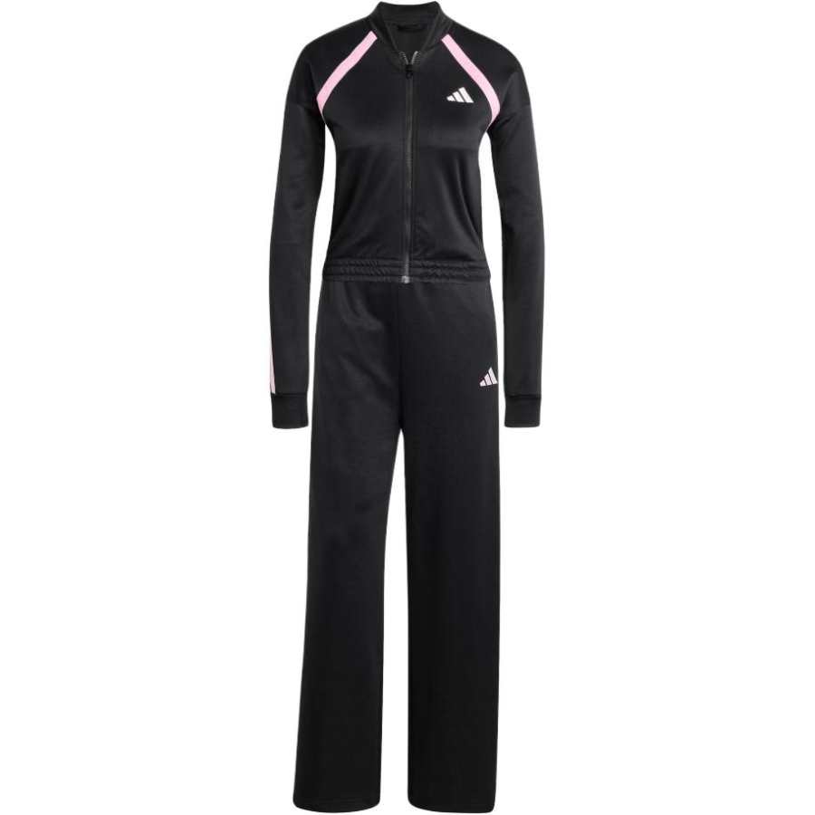 Adidas Adidas Casual Suits Women's Set Black Stand Collar Moderate Short