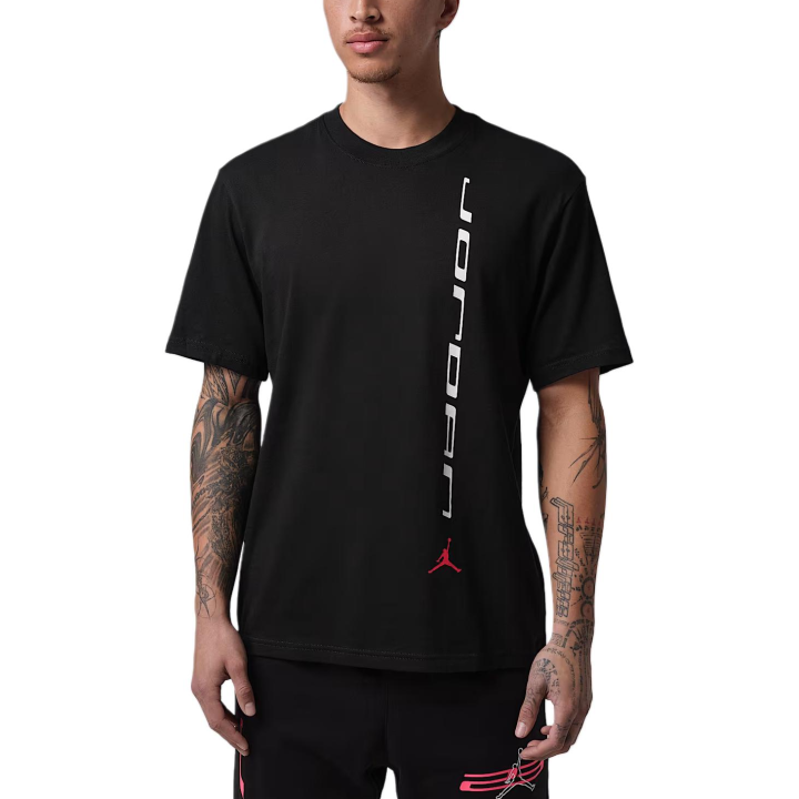 Jordan Jordan Sport T Shirts Men's Black/White/University Red Crew Neck Moderate