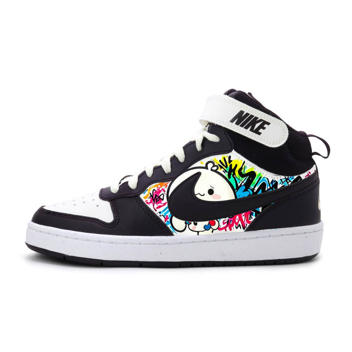 Nike Nike Court Borough God Of Wealth Graffiti Leather Slip Resistant Abrasion Resistant Balance