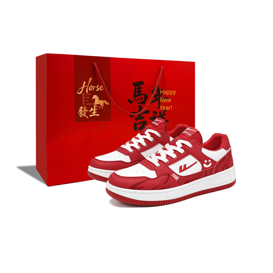 Warrior Abrasion Resistant Breathable Low top Skateboard Shoes Unisex Red