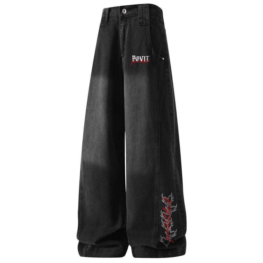 HUANQIU Jeans Unisex Straight Fit Pants