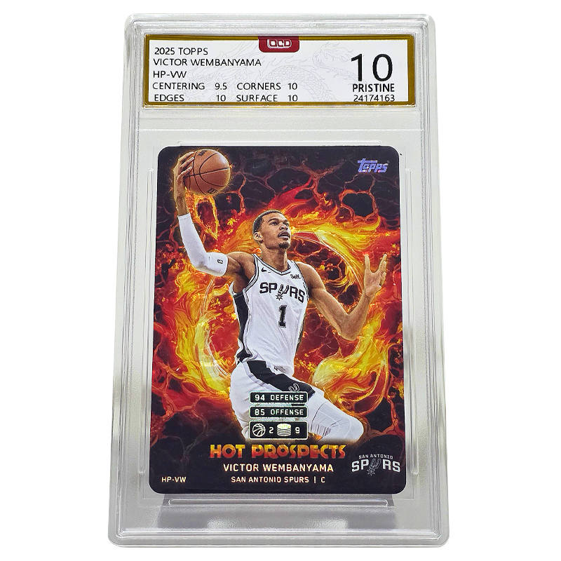 Topps Wembanyama Player Card 2025 Year Collection, Fiery Flame Special Card Graded Cards 1 Pc