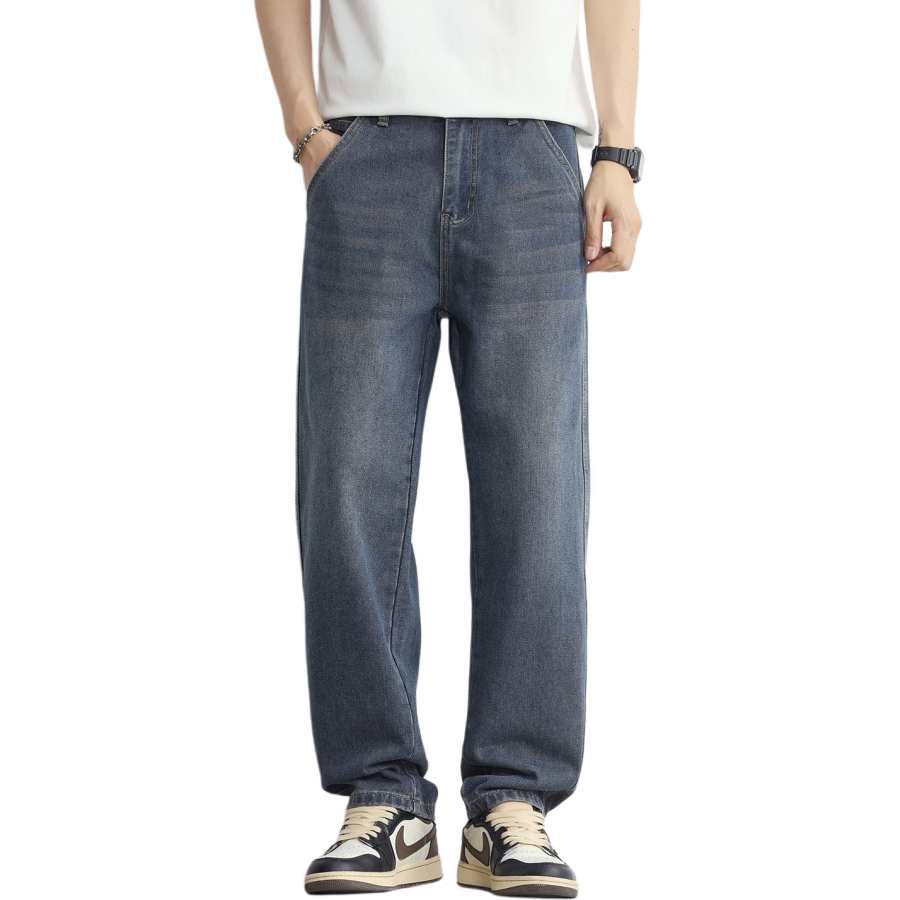 Tonlion Jeans Unisex Blue Moderate Straight Fit Pants