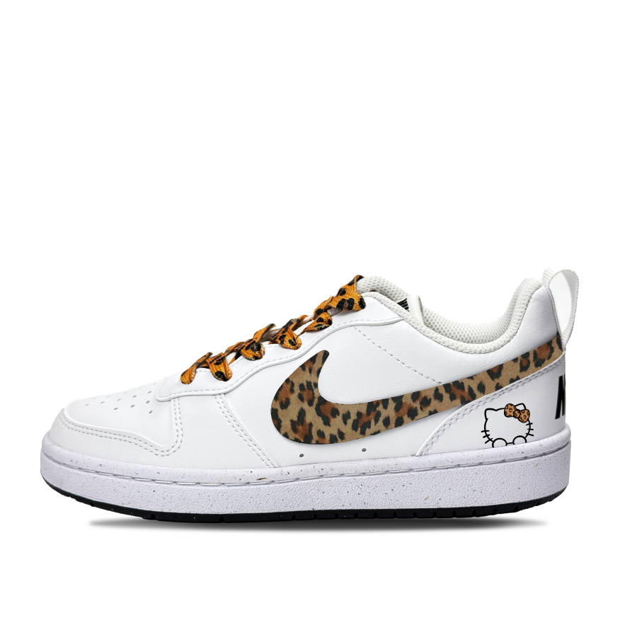 Nike Nike Court Borough Synthetic Leather Abrasion Resistant Slip Resistant Low top Kids' Skateboarding Shoes Brown White