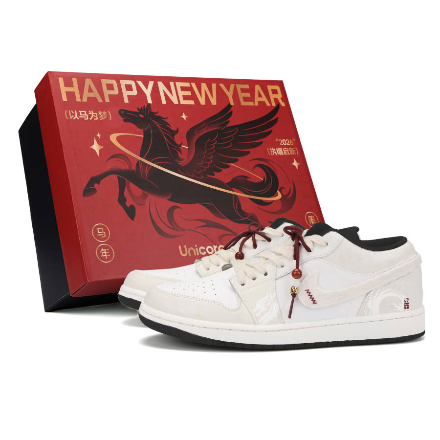 Jordan Jordan Air Jordan 1 Jade Dragon Prince White Dragon Horse Abrasion Resistant Slip Resistant