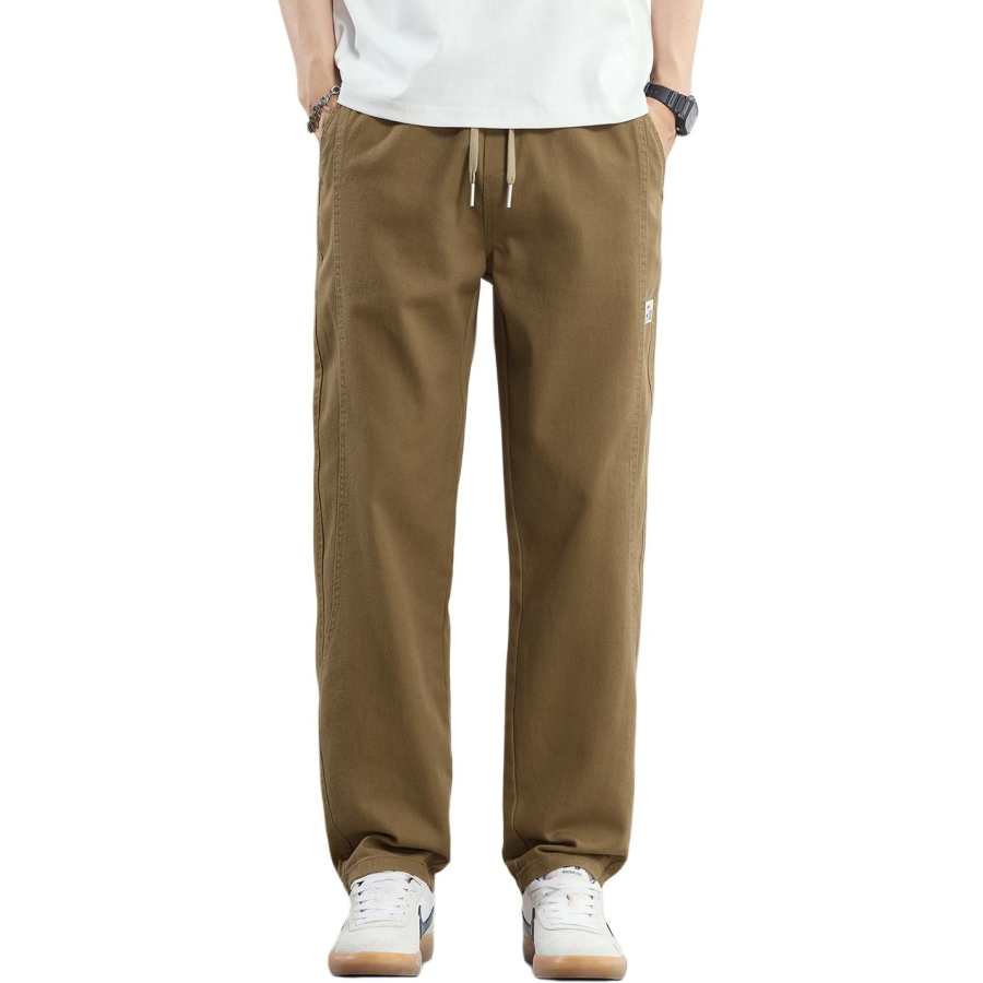 Tonlion Casual Pants Men's Moderate Straight Fit Pants