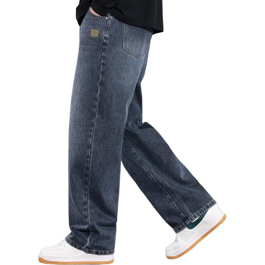 BALENO Jeans Men's Thickened And Fleece Lined Straight Fit Pants