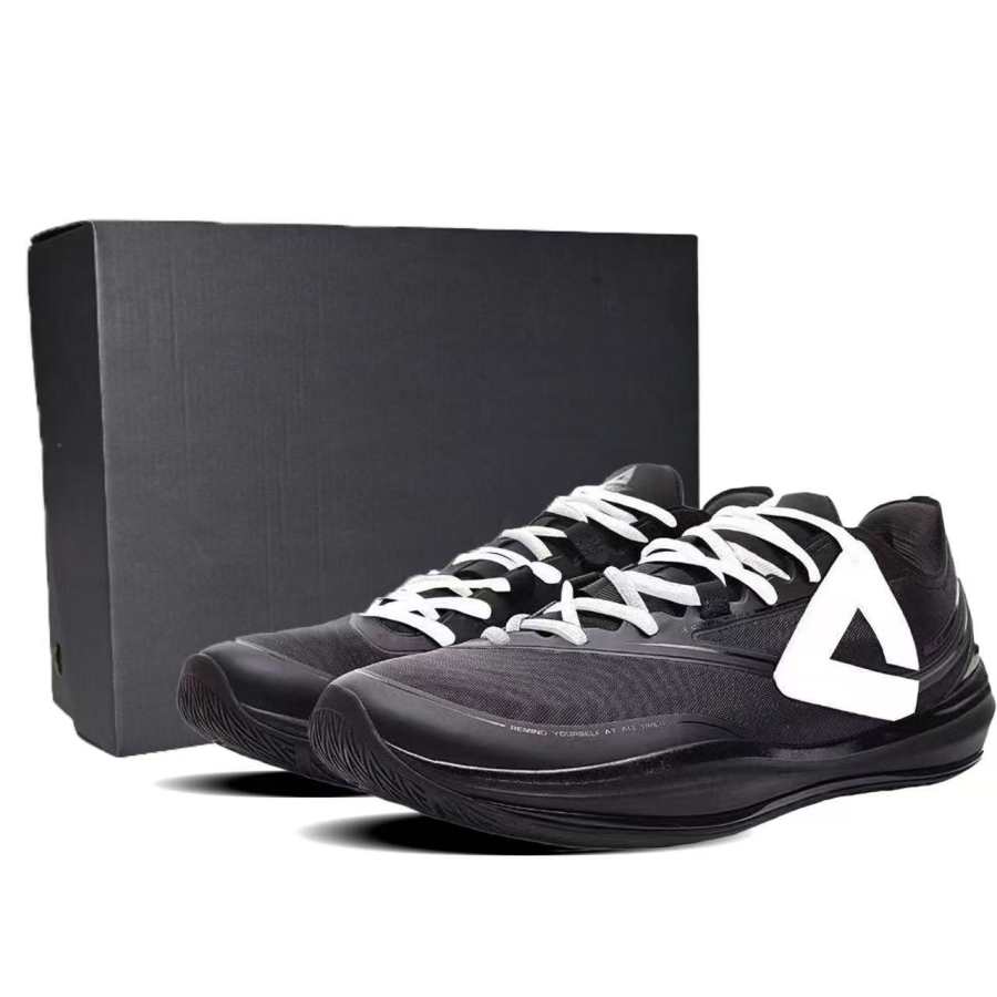 PEAK Cushioning, Wear Resistant Low top Basketball Shoes Men's Black White