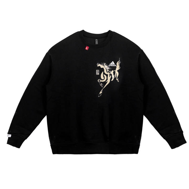 Adidas Adidas LABEL Sweatshirts Unisex Black Crew Neck Moderate Regular