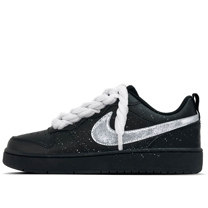 Nike Nike Court Borough Luo Silver Leather Abrasion Resistant Slip Resistant Abrasion Resistant Slip Resistant Low top