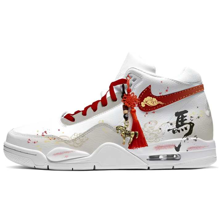Nike Nike Flight Legacy Galloping Horse Auspicious Thermal Height Increasing Mid top Vintage Basketball Shoes Men's Dark Red