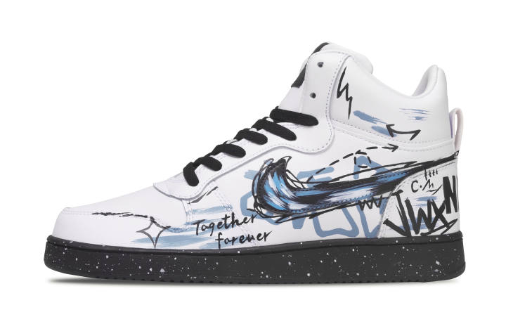 Nike Nike Court Borough Graffiti Limited, Space Of Hype Leather Abrasion Resistant Abrasion Resistant Mid top