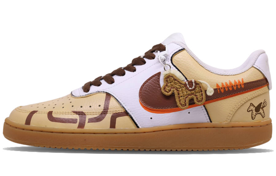 Nike Nike Court Vision 1 Slip Resistant Abrasion Resistant Low top Skateboard Shoes Men's Beige Brown