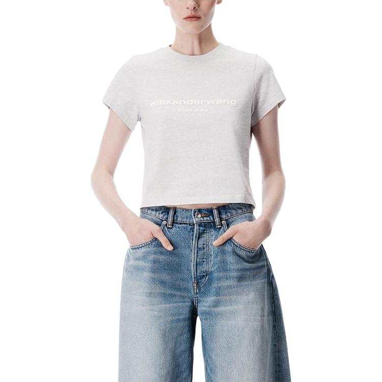 Alexander Wang T Shirts Women's Light Heather Gray Crew Neck Moderate Other