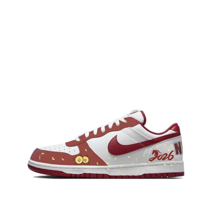 Nike Nike Big Cushioning Low top Skateboard Shoes Men's White Red