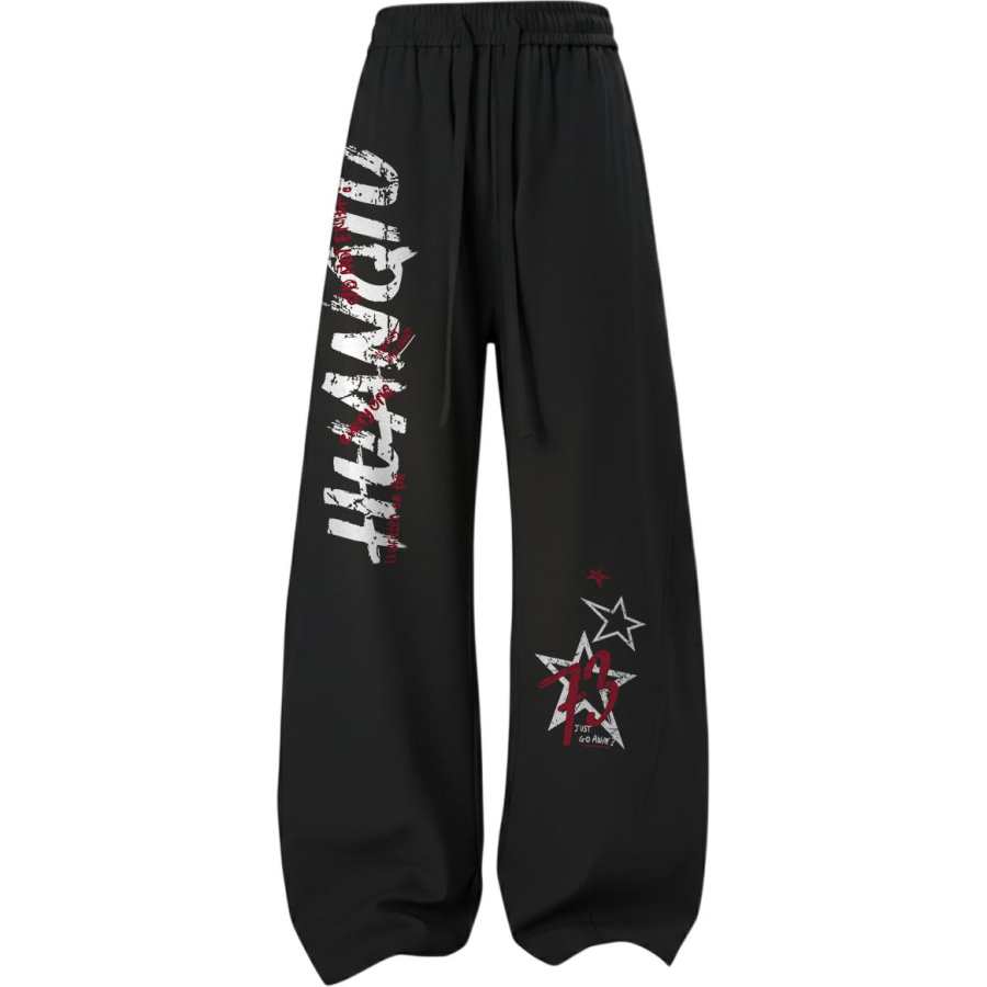HUANQIU Casual Pants Unisex Thickened Wide Leg Pants