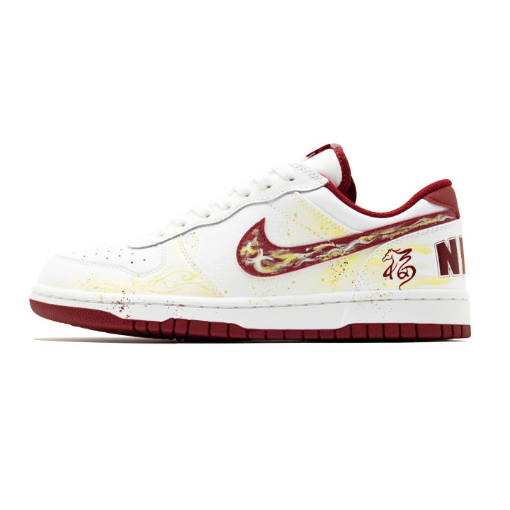 Nike Nike Big Golden Saddle Blessing Abrasion Resistant Breathable Low top Skateboard Shoes Men's Red White