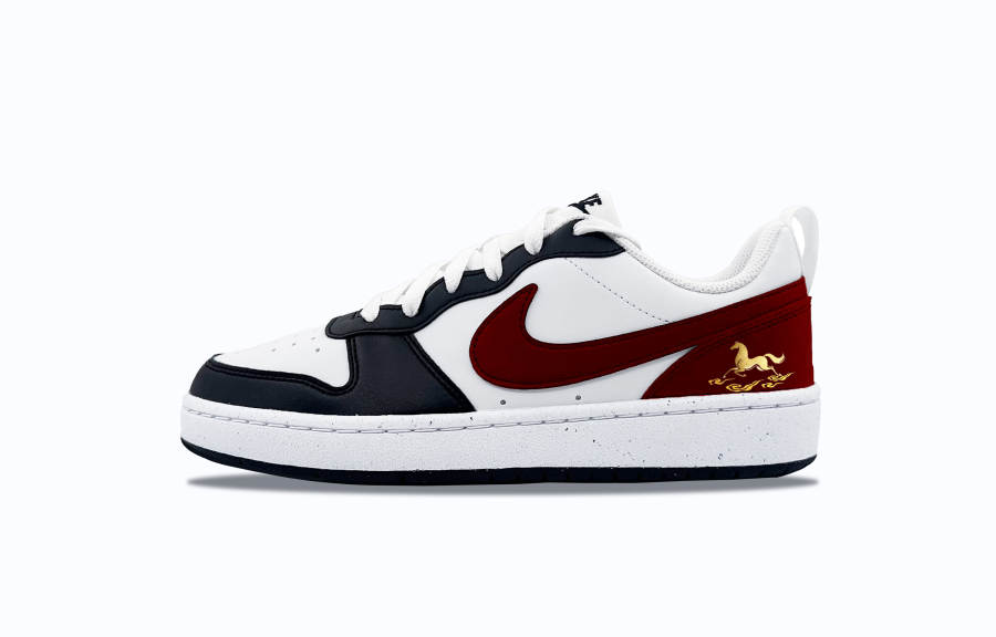 Nike Nike Court Borough Cloud Treading Red Steed Slip Resistant Breathable Lightweight Cushioning Low top