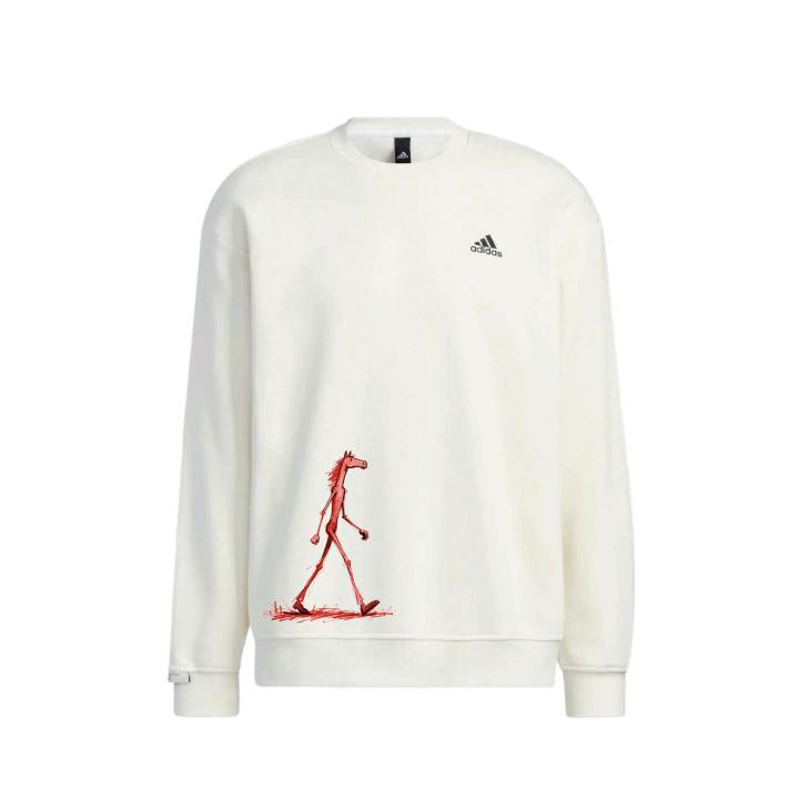 Adidas Adidas LABEL Sweatshirts Unisex White Crew Neck Moderate Regular
