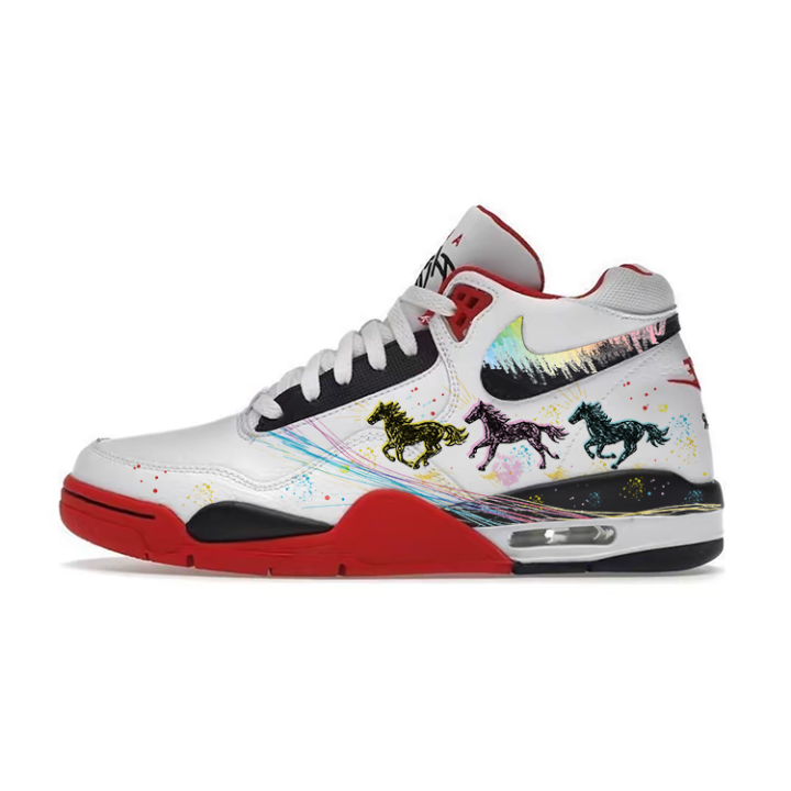 Nike Nike Flight Legacy High top Vintage Basketball Shoes Men's Red White