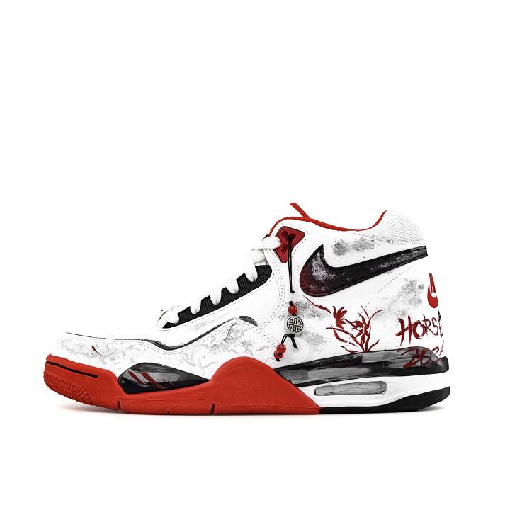 Nike Nike Flight Legacy Horse Step Red Silk Cushioning Coverage Abrasion Resistant Slip Resistant Mid top
