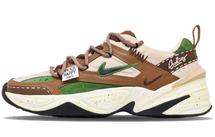Nike Nike M2K Tekno Abrasion Resistant Low top Chunky Sneakers Men's Brown Green