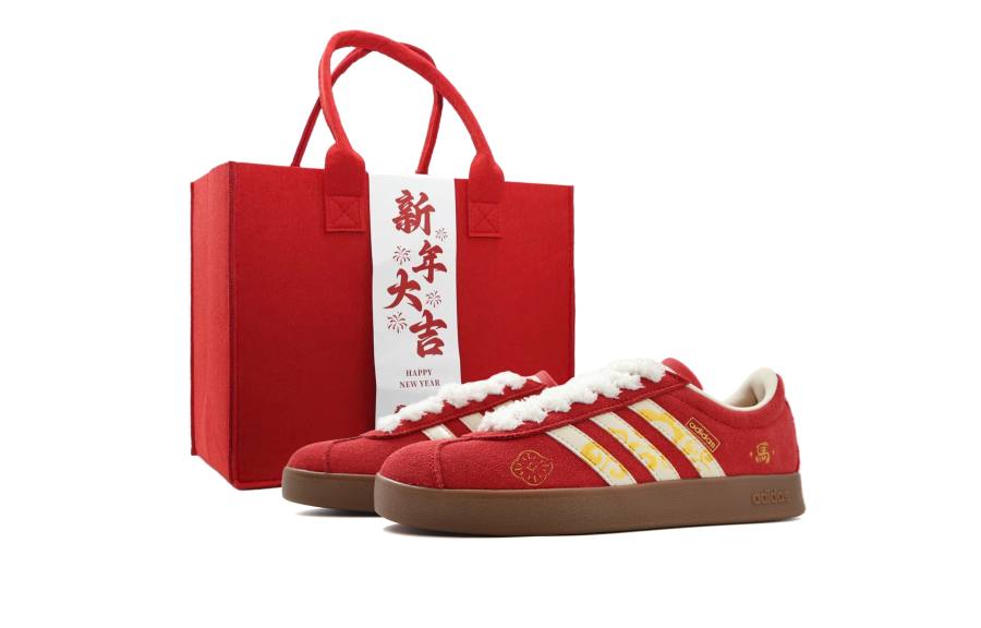 Adidas Adidas Vl Court Classic Golden Dawn Suede Low top Skateboard Shoes Unisex Red Gold