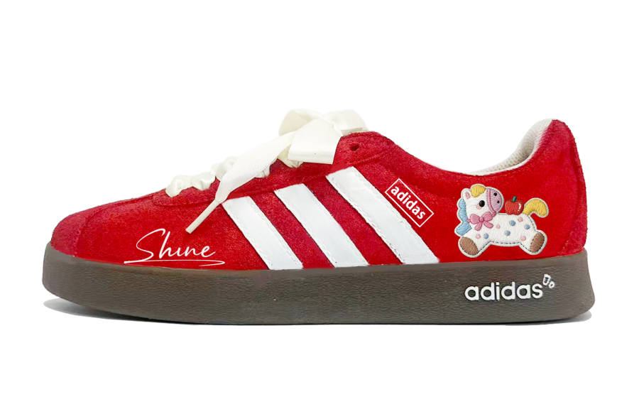 Adidas Adidas Vl Court Classic Sweetheart Pony Slip Resistant Slip Resistant Low top Skateboard Shoes Women's