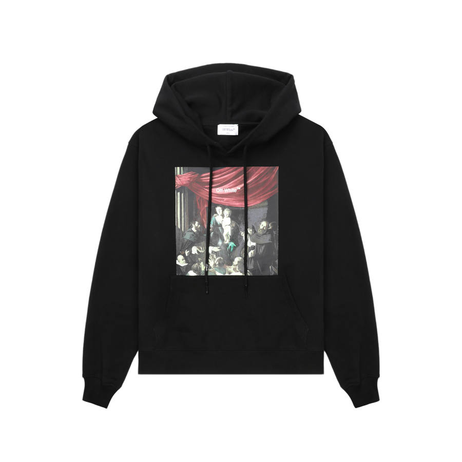 OFF-WHITE OFF WHITE Sweatshirts Unisex Black Hooded Moderate Heavyweight