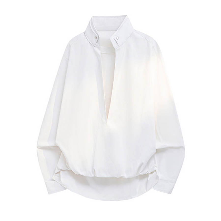 X1617 Shirts Unisex Stand Collar Moderate Mock Two Piece