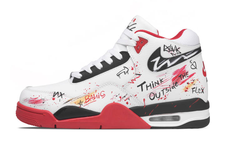 Nike Nike Flight Legacy Spray Graffiti Slip Resistant Mid top Vintage Basketball Shoes Unisex