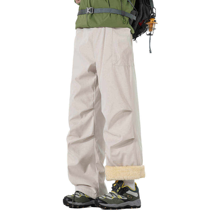 BALENO Casual Pants Unisex Thickened And Fleece Lined Straight Fit Pants