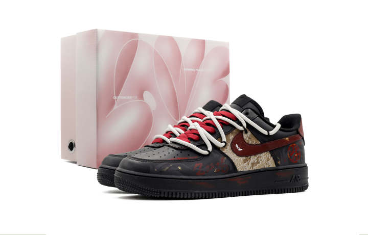 Nike Nike Air Force 1 Blessing Low top Skateboard Shoes Women's Black Red