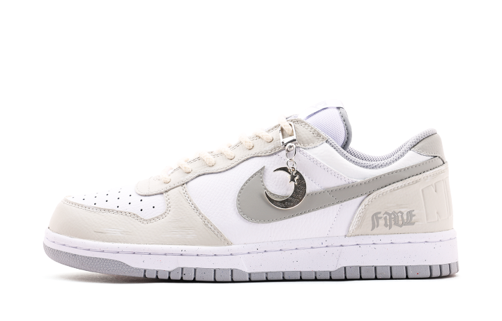 Nike Nike Big Leather Wrapping, Wear Resistant And Non Slip Low top Skateboard Shoes Unisex Gray White