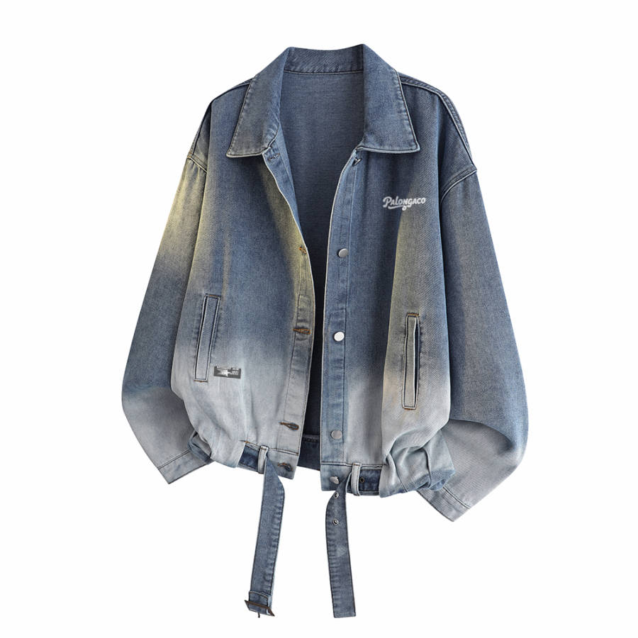 PAL ONGACO Denim Jackets Unisex Lapel Moderate Straight Fit